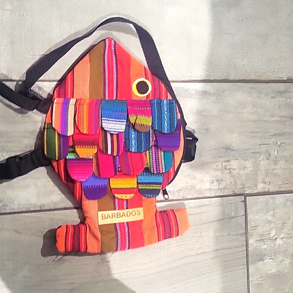 Barbados Indigenous Patterns book bag fish